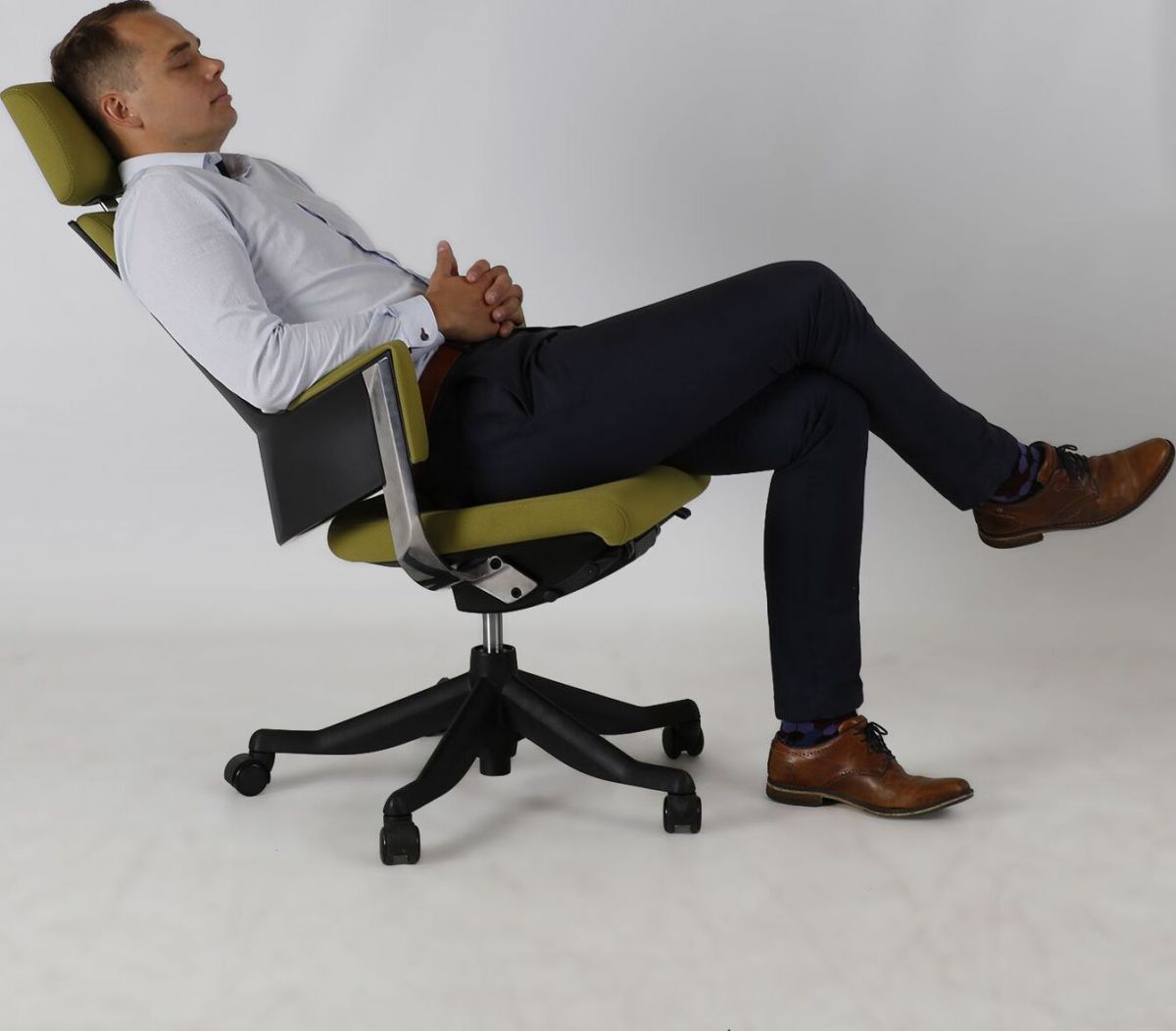 Office Chair Aberdyfi | size: Width: 60cm, Height: 116-128.5cm, Depth: 47cm | color: Green | image: 2 | variant: 1001159