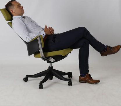 Office Chair Aberdyfi | size: Width: 60cm, Height: 116-128.5cm, Depth: 47cm | color: Green | image: 2 | variant: 1001159