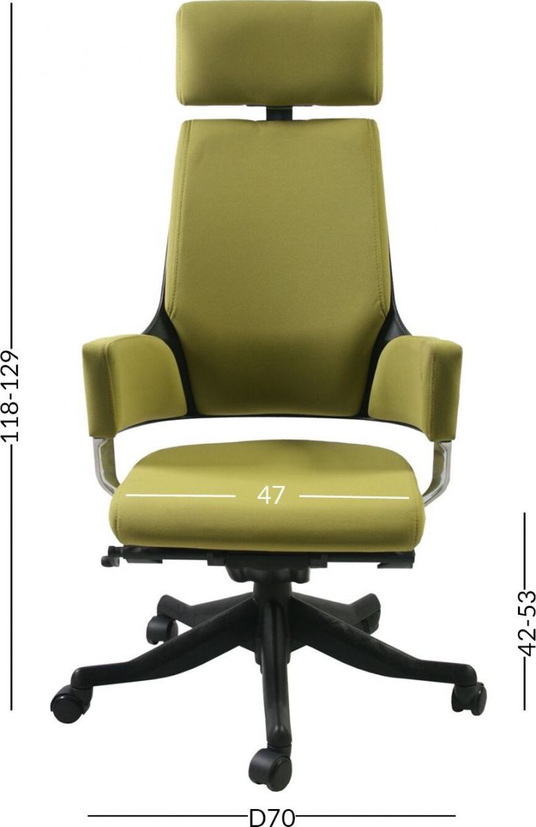 Office Chair Aberdyfi | size: Width: 60cm, Height: 116-128.5cm, Depth: 47cm | color: Green | image: 3 | variant: 1001159
