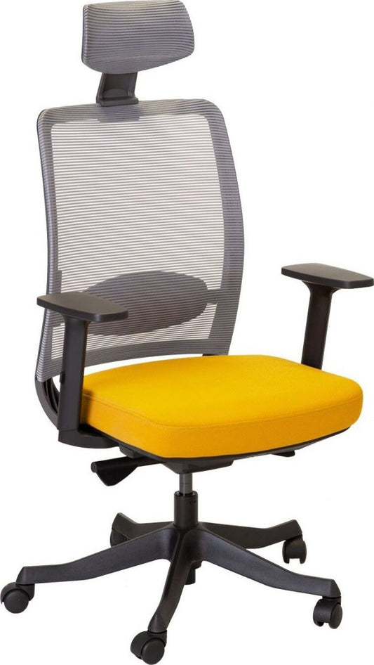 Office Chair Anggun | size: Width: 70cm, Height: 135.5cm, Depth: 70cm | color: Yellow | image: 1 | variant: 1005202