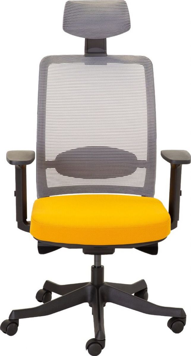 Office Chair Anggun | size: Width: 70cm, Height: 135.5cm, Depth: 70cm | color: Yellow | image: 3 | variant: 1005202