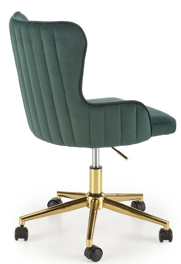 Office Chair Arezzo | size: Width: 55cm, Height: 77cm, Depth: 55cm | color: Green/Gold | image: 2 | variant: 1002960