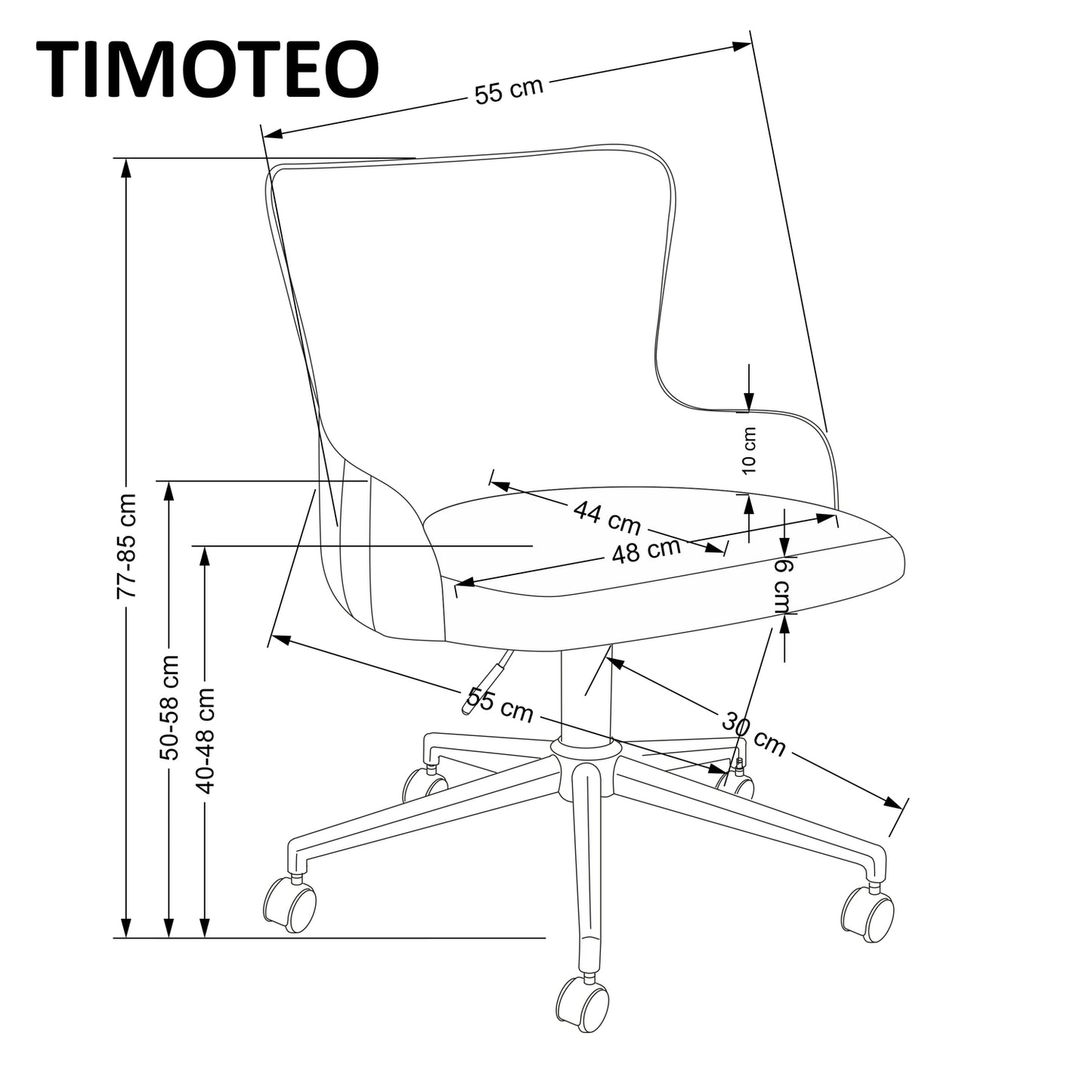 Office Chair Arezzo | size: Width: 55cm, Height: 77cm, Depth: 55cm | color: Green/Gold | image: 3 | variant: 1002960