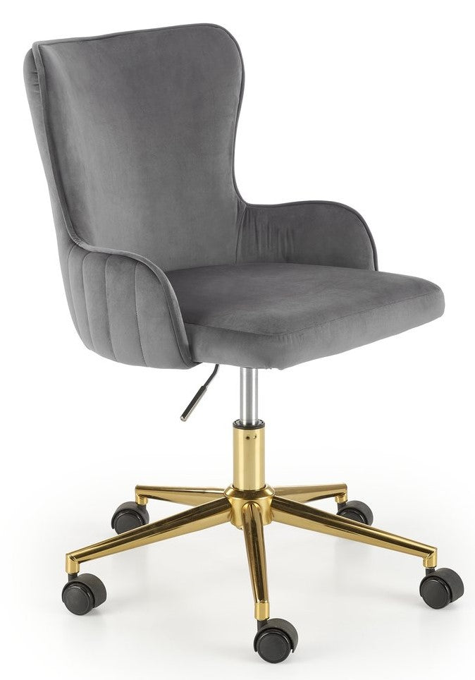 Office Chair Arezzo | size: Width: 55cm, Height: 77cm, Depth: 55cm | color: Grey/Gold | image: 1 | variant: 1002961