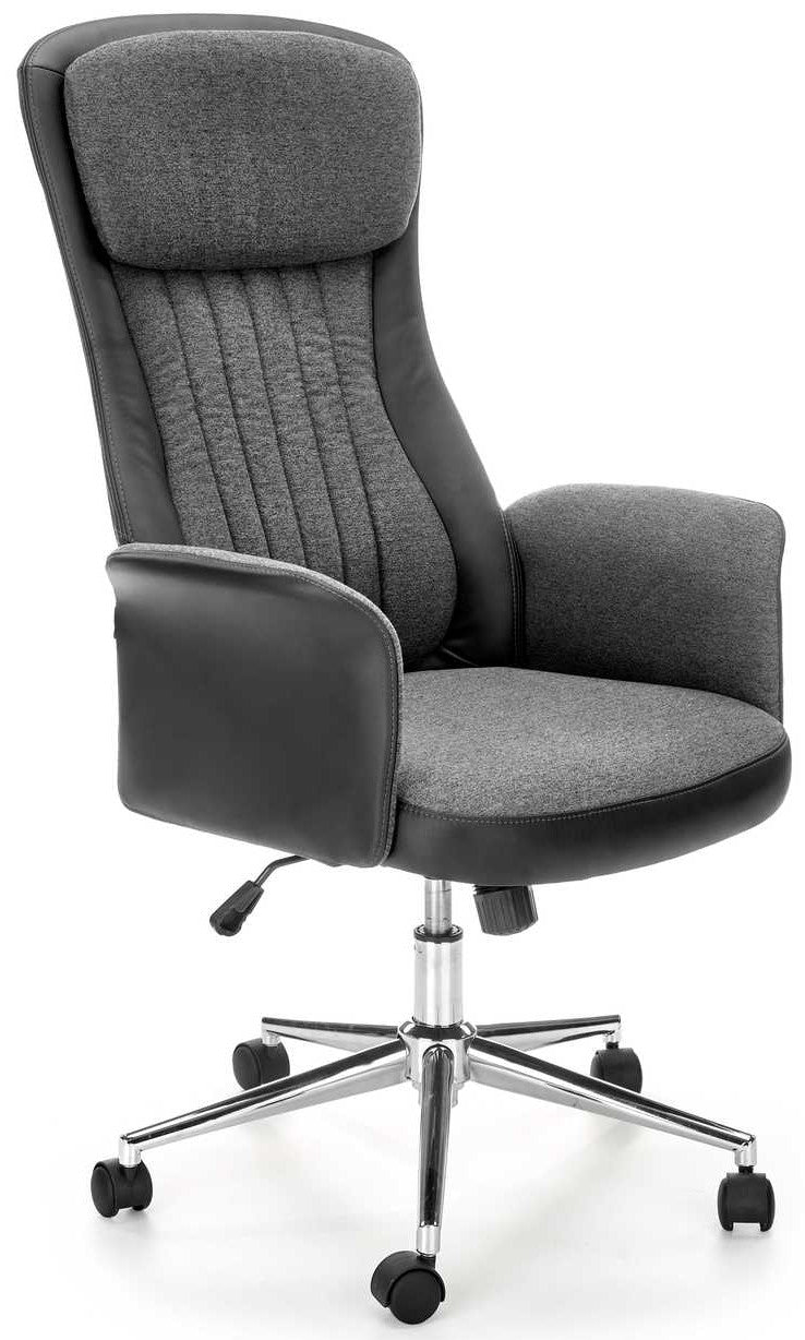 Office Chair Argento | size: Width: 65cm, Height: 118cm, Depth: 75cm | color: Black/Grey | image: 1 | variant: 1016855