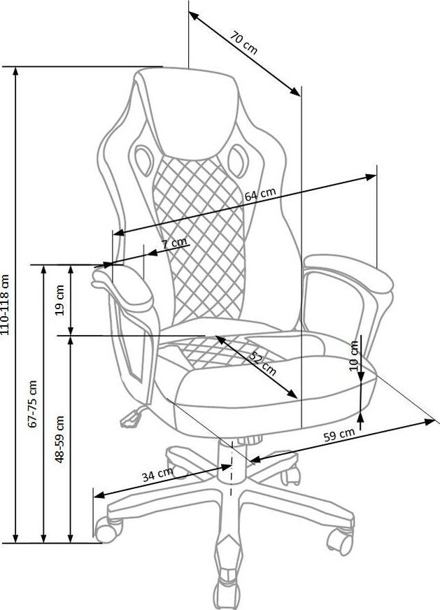 Office Chair Baffin | size: Width: 64cm, Height: 118cm, Depth: 70cm | color: Black | image: 7 | variant: 1011620