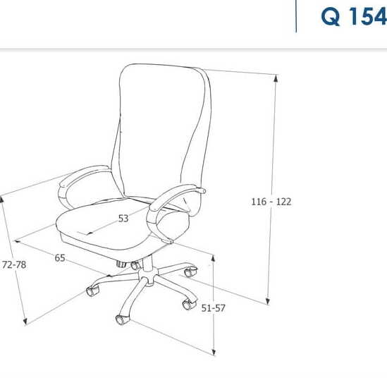 Office Chair Birkenhead | size: Width: 65cm, Height: 116-122cm, Depth: 53cm | color: Black | image: 2 | variant: 1004175