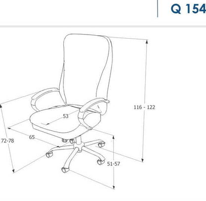 Office Chair Birkenhead | size: Width: 65cm, Height: 116-122cm, Depth: 53cm | color: Black | image: 2 | variant: 1004175