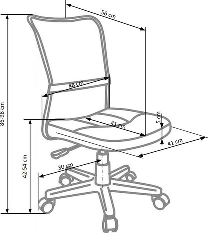 Office Chair Bolzano | size: Width: 41cm, Height: 98cm, Depth: 56cm | color: Green | image: 3 | variant: 1002879