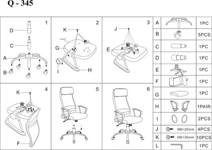 Office Chair Bradford | size: Width: 62cm, Height: 118-128cm, Depth: 49cm | color: Gray | image: 3 | variant: 1004180