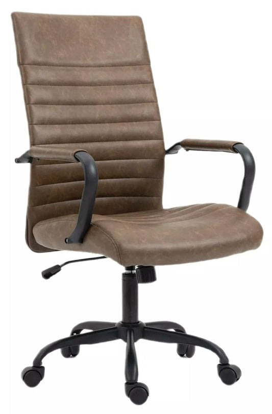 Office Chair Castleford | size: Width: 68cm, Height: 116cm, Depth: 51cm | color: Brown | image: 0 | variant: 1004194