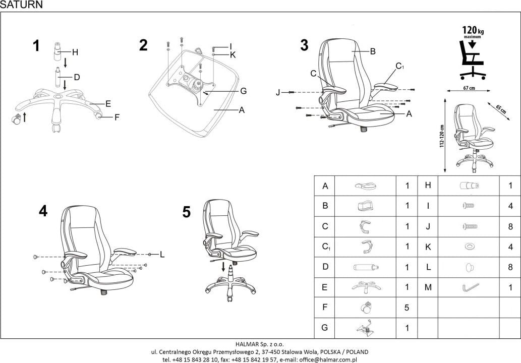 Office Chair Colleferro | size: Width: 67cm, Height: 120cm, Depth: 65cm | color: Gray | image: 7 | variant: 1002945