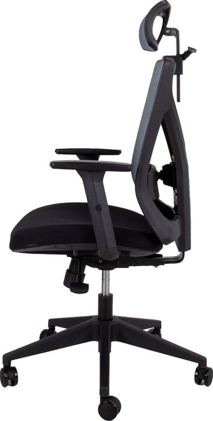 Office Chair Colwyn Bay | size: Width: 64cm, Height: 110-120cm, Depth: 65cm | color: Gray | image: 3 | variant: 1001203