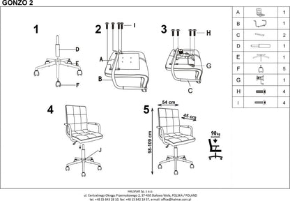 Office Chair Como | size: Width: 53cm, Height: 105cm, Depth: 60cm | color: Green | image: 6 | variant: 1002910