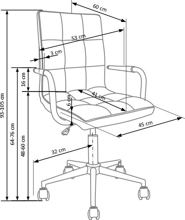 Office Chair Como | size: Width: 53cm, Height: 105cm, Depth: 60cm | color: Green | image: 7 | variant: 1002910