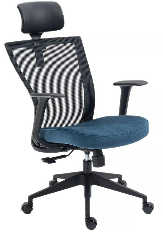 Office Chair Crewe | size: Width: 59cm, Height: 109cm, Depth: 48cm | color: Black/Blue | image: 0 | variant: 1004202