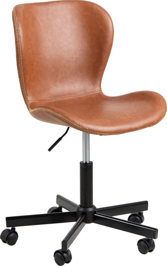 Office Chair Crowborough | size: Width: 55cm, Height: 87cm, Depth: 54cm | color: Brown | image: 1 | variant: 1005747