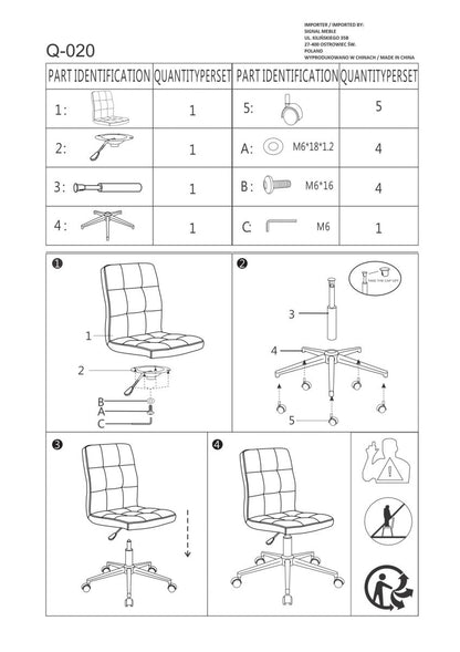 Office Chair Derry | size: Width: 45cm, Height: 97cm, Depth: 40cm | color: Green | image: 3 | variant: 1004144