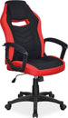 Office Chair Dudley | size: Width: 59cm, Height: 106-116cm, Depth: 49cm | color: Black/Red | image: 1 | variant: 1004217