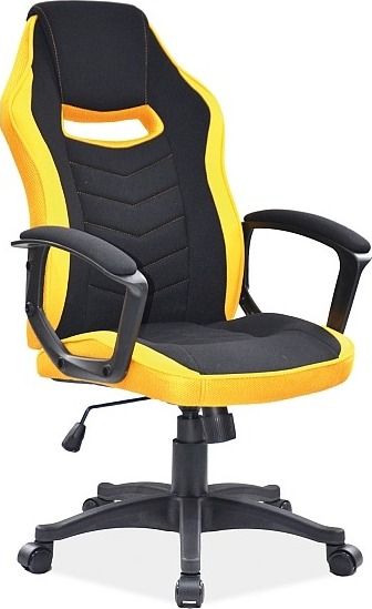 Office Chair Dudley | size: Width: 59cm, Height: 106-116cm, Depth: 49cm | color: Yellow/Black | image: 1 | variant: 1004216