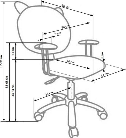 Office Chair East Altrincham | size: Width: 52cm, Height: 92cm, Depth: 52cm | color: Yellow | image: 3 | variant: 1007005