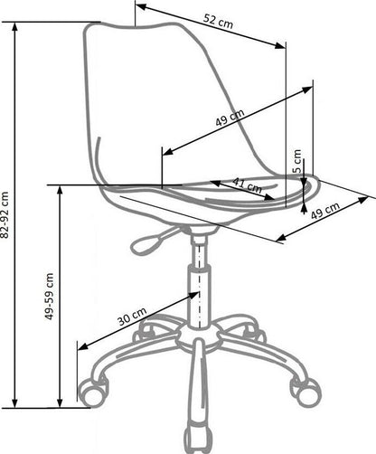 Office Chair East Bromsgrove | size: Width: 49cm, Height: 92cm, Depth: 42cm | color: Gray | image: 3 | variant: 1007014