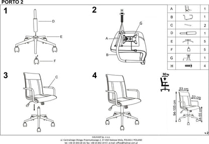 Office Chair East Burton upon Trent | size: Width: 44cm, Height: 94cm, Depth: 46cm | color: White | image: 3 | variant: 1007015