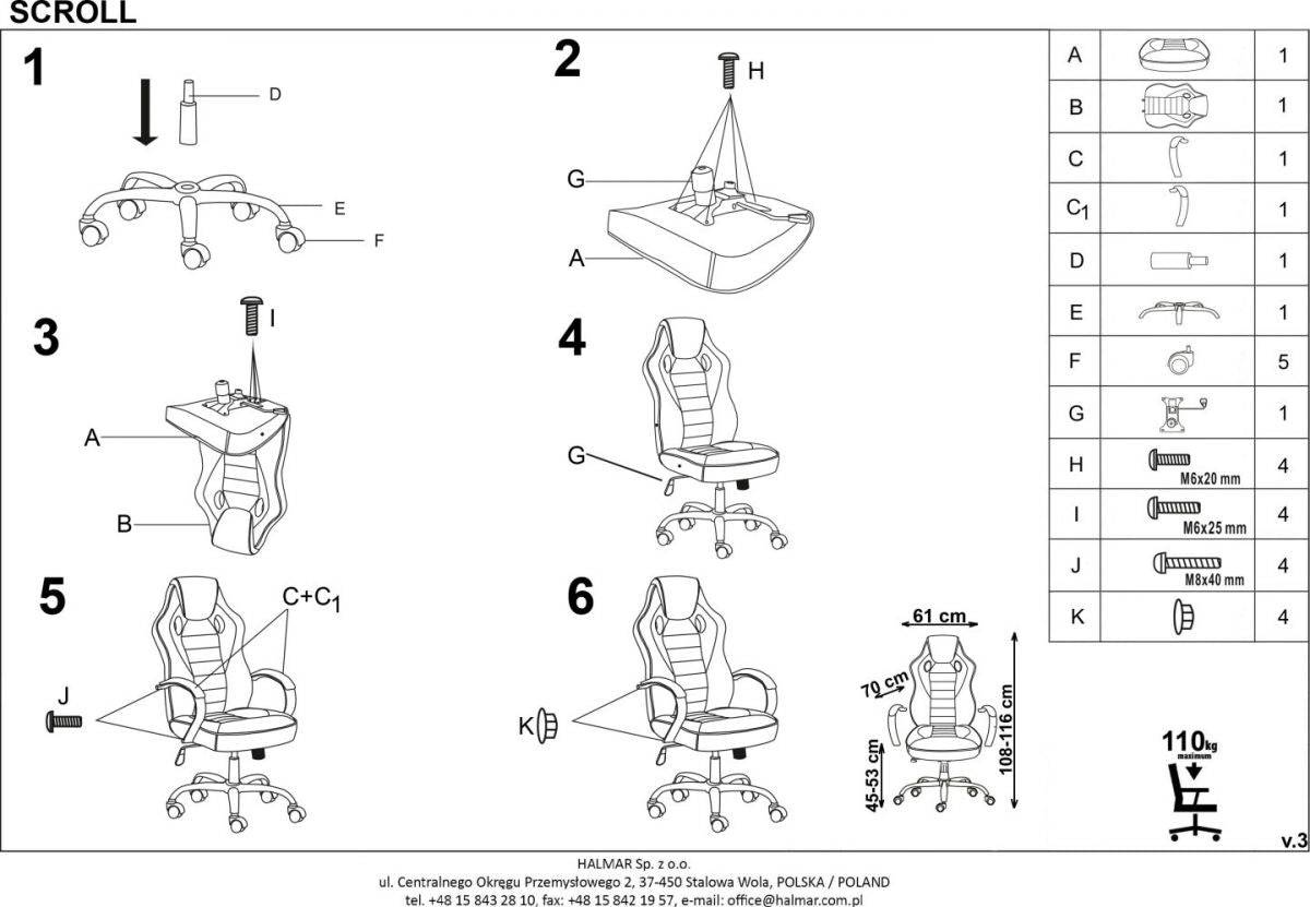 Office Chair East Dronfield | size: Width: 61cm, Height: 109cm, Depth: 48cm | color: Black | image: 3 | variant: 1007022