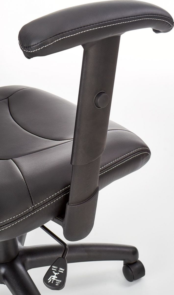 Office Chair East Greenock | size: Width: 66cm, Height: 125cm, Depth: 49cm | color: Black | image: 4 | variant: 1007023