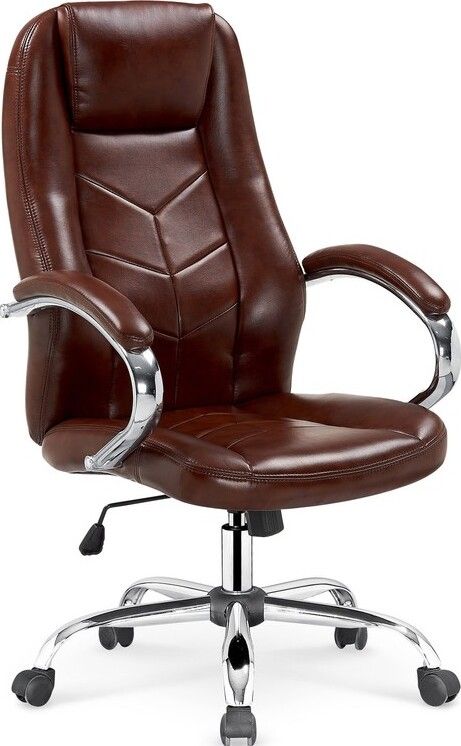 Office Chair East Huntingdon | size: Width: 64cm, Height: 119cm, Depth: 65cm | color: Brown | image: 1 | variant: 1007027