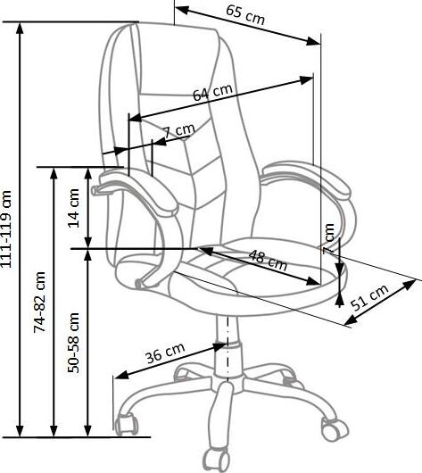 Office Chair East Huntingdon | size: Width: 64cm, Height: 119cm, Depth: 65cm | color: Brown | image: 3 | variant: 1007027
