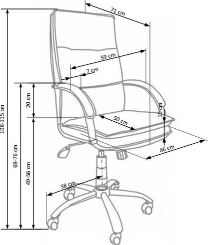 Office Chair East Jarrow | size: Width: 71cm, Height: 108cm, Depth: 59cm | color: Black | image: 3 | variant: 1007029