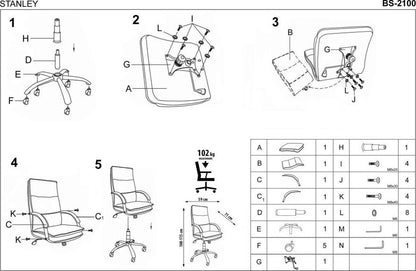 Office Chair East Jarrow | size: Width: 71cm, Height: 108cm, Depth: 59cm | color: Black | image: 4 | variant: 1007029