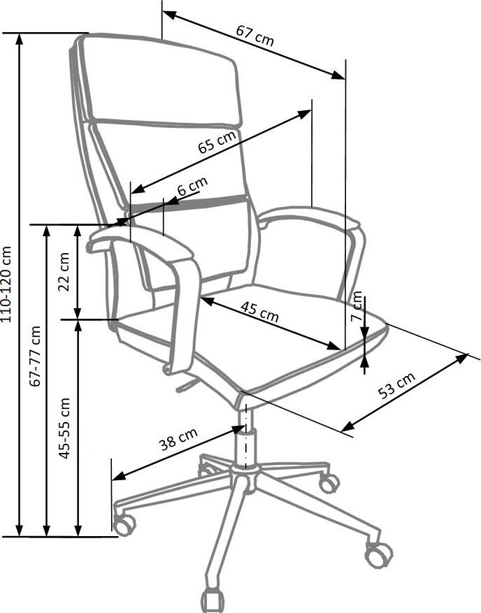 Office Chair East Newark | size: Width: 65cm, Height: 120cm, Depth: 67cm | color: White | image: 3 | variant: 1007036