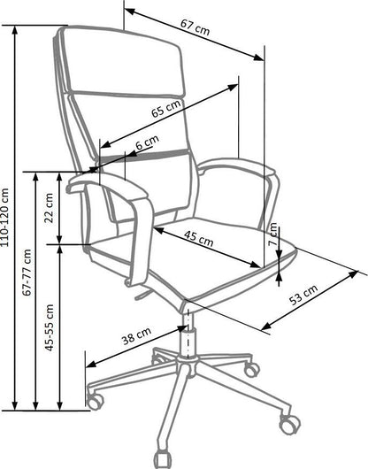 Office Chair East Newark | size: Width: 65cm, Height: 120cm, Depth: 67cm | color: White | image: 3 | variant: 1007036