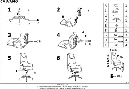 Office Chair East St Neots | size: Width: 73cm, Height: 130cm, Depth: 73cm | color: Brown | image: 8 | variant: 1007046