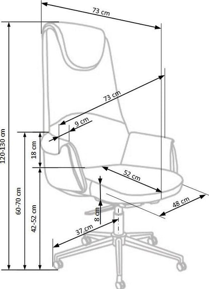 Office Chair East St Neots | size: Width: 73cm, Height: 130cm, Depth: 73cm | color: Brown | image: 9 | variant: 1007046