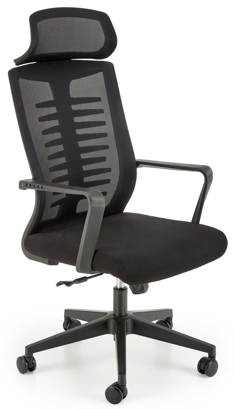Office Chair Fabio | size: Width: 60cm, Height: 118cm, Depth: 62cm | color: Black | image: 1 | variant: 1014083