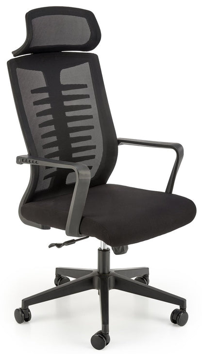 Office Chair Fabio | size: Width: 60cm, Height: 118cm, Depth: 62cm | color: Black | image: 1 | variant: 1014083