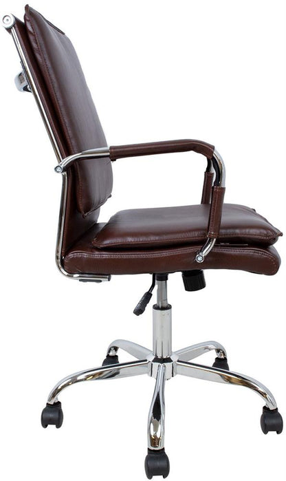 Office Chair Fishguard | size: Width: 54.5cm, Height: 104cm, Depth: 63cm | color: Brown | image: 4 | variant: 1001292