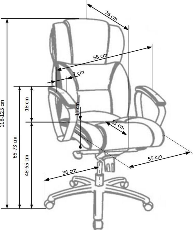 Office Chair Foster | size: Width: 68cm, Height: 118cm, Depth: 54cm | color: Brown | image: 3 | variant: 1005106