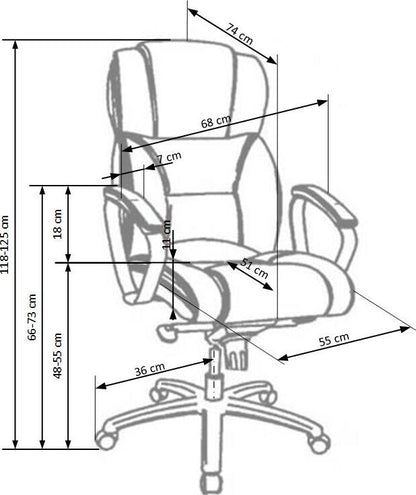 Office Chair Foster | size: Width: 68cm, Height: 118cm, Depth: 54cm | color: Brown | image: 3 | variant: 1005106