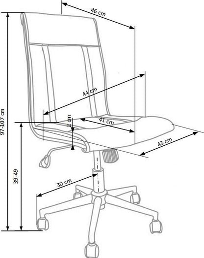 Office Chair Grosseto | size: Width: 44cm, Height: 107cm, Depth: 46cm | color: Gray | image: 8 | variant: 1002964