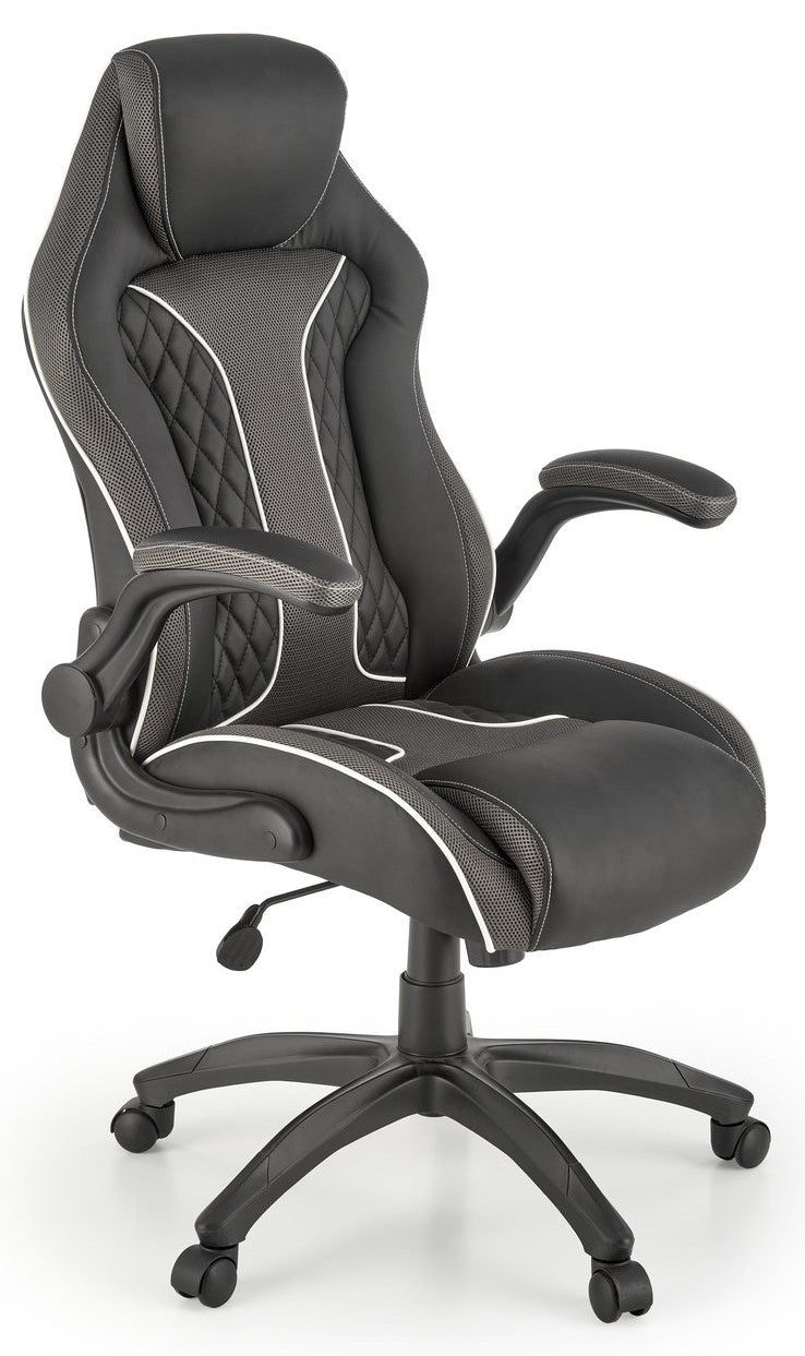 Office Chair Hamlet | size: Width: 65cm, Height: 117cm, Depth: 70cm | color: Black/Grey | image: 1 | variant: 1014092