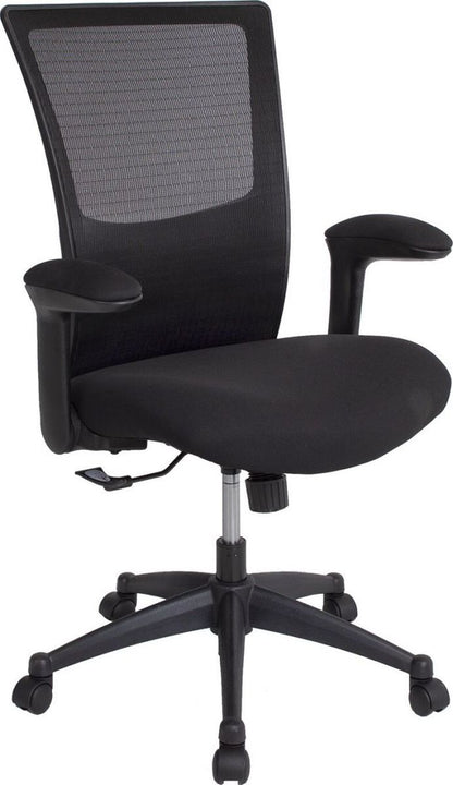 Office Chair Holywell | size: Width: 68cm, Height: 103-113cm, Depth: 58.5cm | color: Black | image: 1 | variant: 1001193