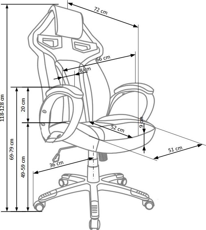 Office Chair Honor | size: Width: 62cm, Height: 128cm, Depth: 64cm | color: Black | image: 3 | variant: 1011625