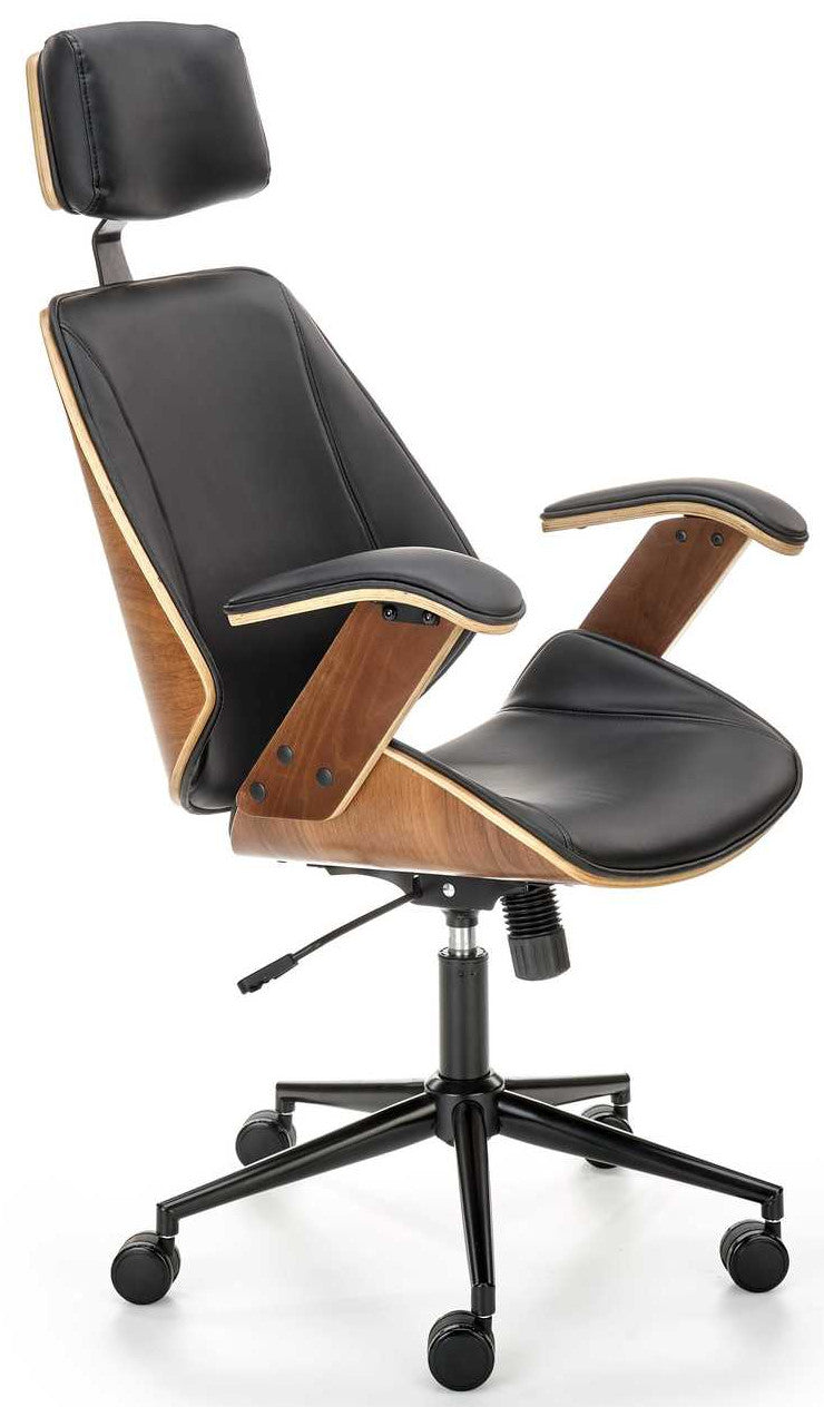 Office Chair Ignazio 1 | size: Width: 62cm, Height: 129cm, Depth: 70cm | color: Brown/Black | image: 1 | variant: 1016856