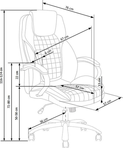 Office Chair King | size: Width: 76cm, Height: 124cm, Depth: 67cm | color: Black | image: 7 | variant: 1011576