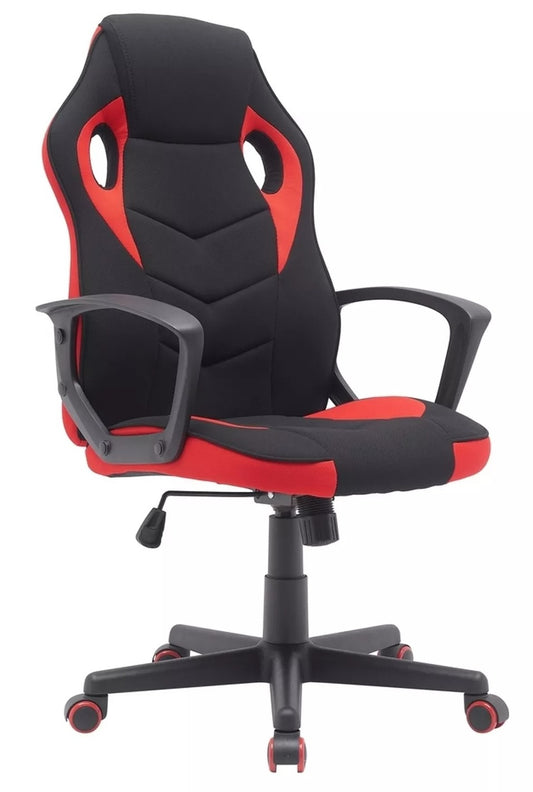 Office Chair Lancaster | size: Width: 63cm, Height: 114cm, Depth: 48cm | color: Black/Red | image: 0 | variant: 1004132
