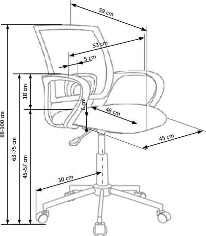 Office Chair Lecco | size: Width: 53cm, Height: 100cm, Depth: 59cm | color: Multicolored | image: 3 | variant: 1002912